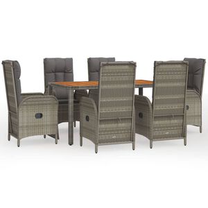 vidaXL Garden Dining Set Grey