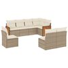 vidaXL Garden Sofa Set Beige Poly Rattan Large Adjustable Feet