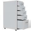 vidaXL Drawer Unit Grey Steel Medium Filing Cabinet Rectangular