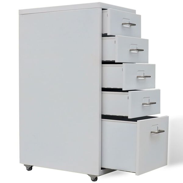 vidaXL Drawer Unit Grey Steel Medium Filing Cabinet Rectangular