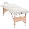 vidaXL 3-Zone Folding Massage Table and Stool Set 3.9" Thick White