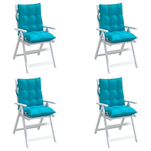 vidaXL Lowback Chair Cushion Set of 4 Turquoise