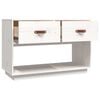 vidaXL TV Cabinet White Solid Pine Wood 35.4x15.7x23.6 in TV Cabinet