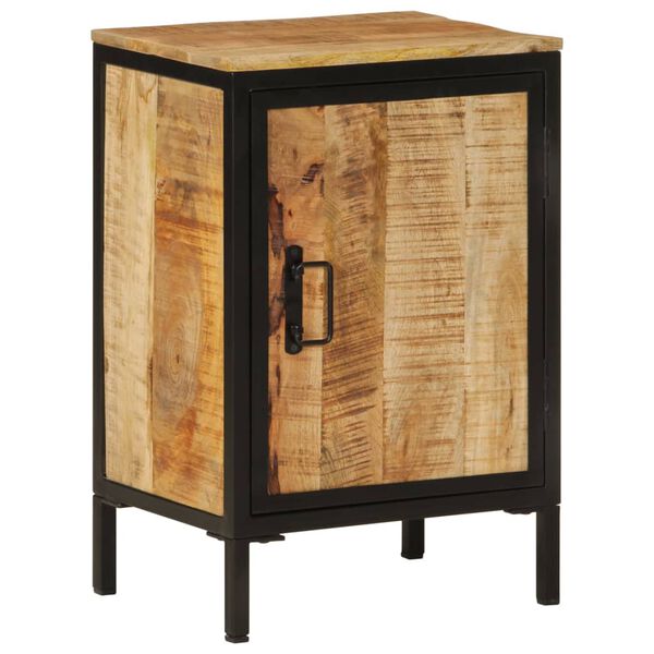 vidaXL Bathroom Cabinet Natural Wood and Black Solid mango wood and iron