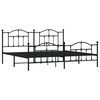 vidaXL Bed Frame Black Powder-coated Steel Full Bed Frame Rectangular