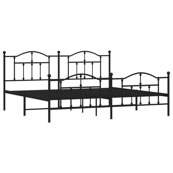 vidaXL Bed Frame Black Powder-coated Steel Full Bed Frame Rectangular
