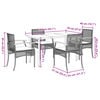 vidaXL Garden Dining Set Beige, Black, Cream