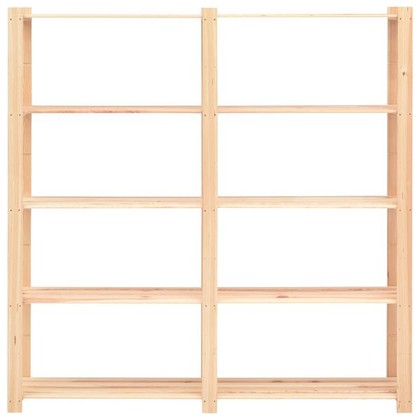 vidaXL 5-Tier Storage Racks 2 pcs 66.9"x15"x66.9" Solid Pinewood 1102.3 lb