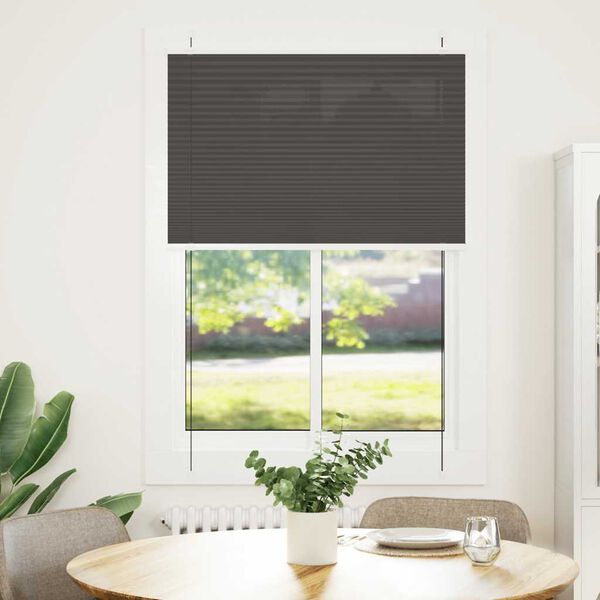vidaXL Pleated Blind Black 100% Polyester 33.5 x 39.4 in
