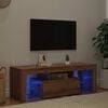 vidaXL TV Cabinet Artisan Oak Engineered Wood, Glass Medium TV Cabinet