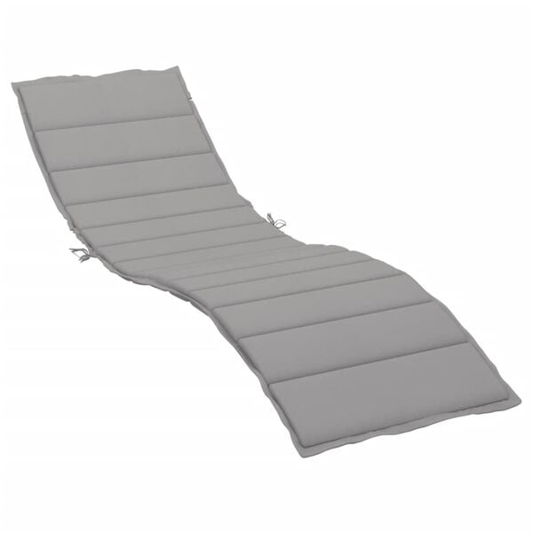 vidaXL Sun Lounger Cushion Grey Oxford fabric 78.7 x 19.7 x 1.2 in