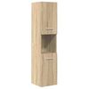 vidaXL Bathroom Furniture Set Sonoma Oak, White Engineered Wood, Ceramic