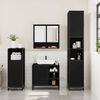 vidaXL Bathroom Furniture Set Black Engineered wood, metal, glass Medium