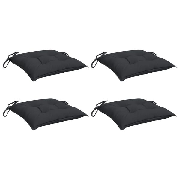 vidaXL Chair Cushion Set of 4 Black Oxford fabric (100% polyester)