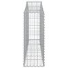 vidaXL Gabion Basket Set of 9 Silver Galvanized iron