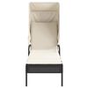 vidaXL Sun Lounger Black, Cream White