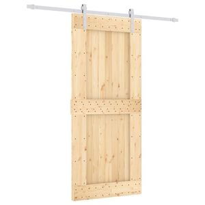 vidaXL Sliding Door with Hardware Set 35.4x82.7" Solid Wood Pine