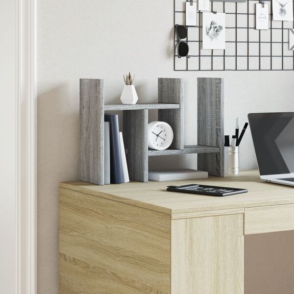 vidaXL Desk Organiser Grey Sonoma 13.6x6.1x14.0" Engineered wood