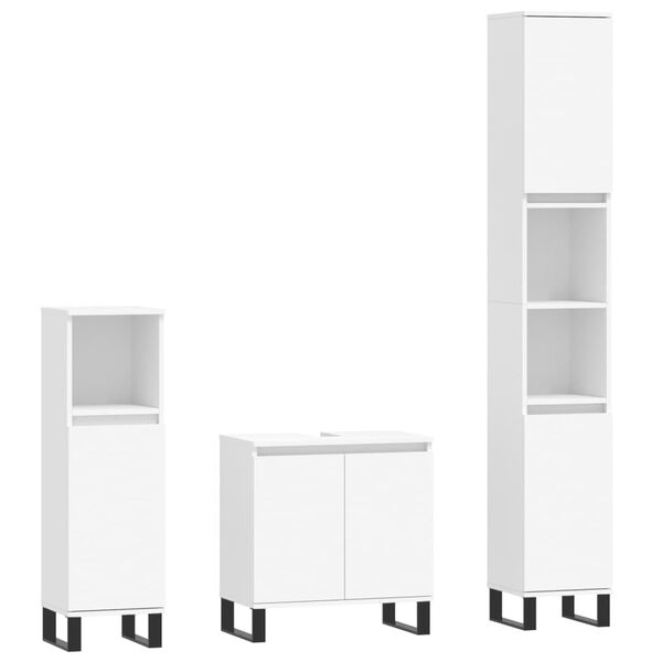 vidaXL Bathroom Furniture Set White Engineered wood, metal
