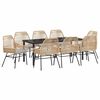 vidaXL Garden Dining Set with Cushion 9 pcs Brown Poly Rattan