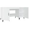 vidaXL Desk High gloss white Engineered wood, metal Large Desk
