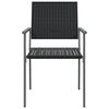 vidaXL Garden Chair Set of 4 Black PE Rattan, Powder-Coated Steel Medium