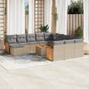 vidaXL Garden Sofa Set Beige PE rattan Large Removable Covers