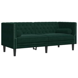 vidaXL Chesterfield Sofa Dark Green
