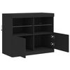 vidaXL Sideboard Black Engineered wood, Glass Medium Sideboard