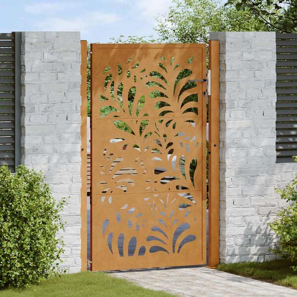 vidaXL Garden Gate 39.4x59.1" Weathering Steel Wave Design