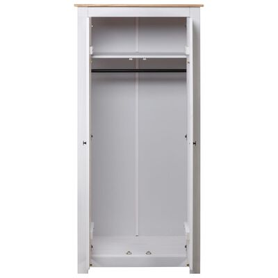 vidaXL Wardrobe White 31.5"x19.7"x67.5" Solid Pine Panama Range