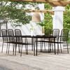 vidaXL Dining Set Black Powder-coated steel Large Durable Dining Set