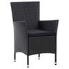 vidaXL Dining Set Black PE rattan, solid acacia wood, powder-coated steel