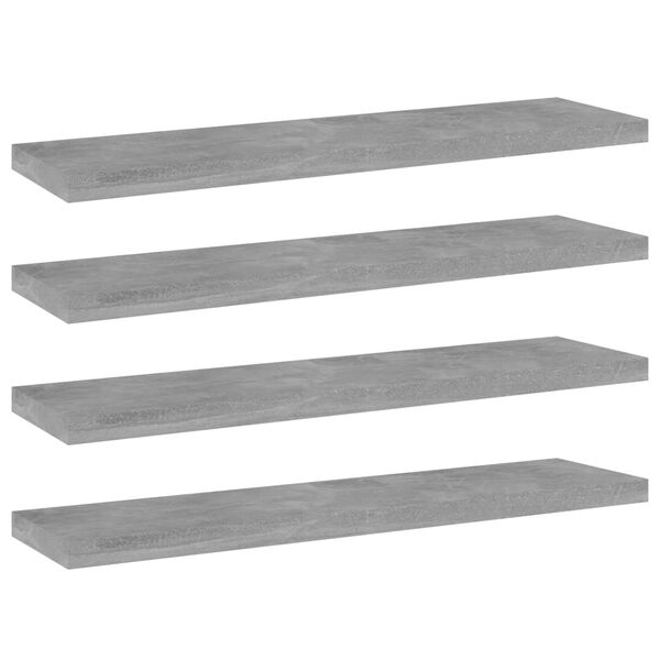 vidaXL Shelf Set of 4 Concrete Grey Engineered Wood
