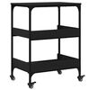 vidaXL Kitchen Trolley Black 23.6"x16.1"x31.7" Engineered Wood