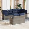vidaXL Garden Sofa Set Grey Poly Rattan