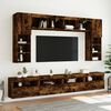 vidaXL TV Wall Cabinet Set of 2 Smoked Oak Engineered Wood