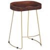 vidaXL Bar Chair Set of 2 Walnut brown and brass