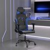 vidaXL Gaming Chair Black and Blue Faux Leather, Metal, Plywood