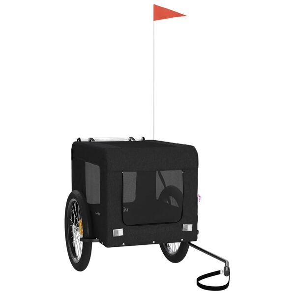 vidaXL Pet Bike Trailer Black For small dogs Portable Rectangular