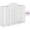 vidaXL Gabion Basket Set of 18 Silver Galvanized iron Large Durable