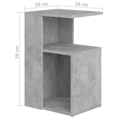 vidaXL Side Table Concrete Gray 14.2"x11.8"x22" Engineered Wood