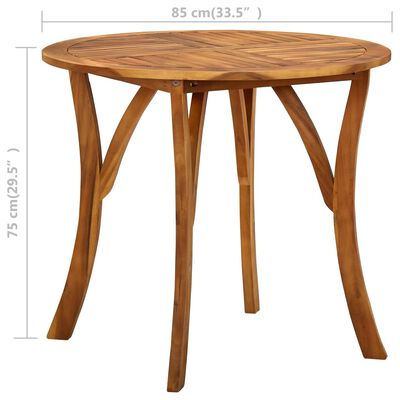 vidaXL Patio Table Ø33.5" Solid Acacia Wood