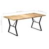 vidaXL Dining Table 70.8"x35.4"x29.9" Solid Mango Wood