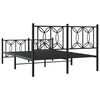 vidaXL Bed Frame Black Steel 53.1 x 74.8 in Bed Frame Rectangular