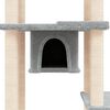 vidaXL Cat Tree Light Gray Engineered wood, plush, sisal Large Cat Tree