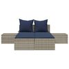 vidaXL Double Sun Lounger Grey, Navy Blue