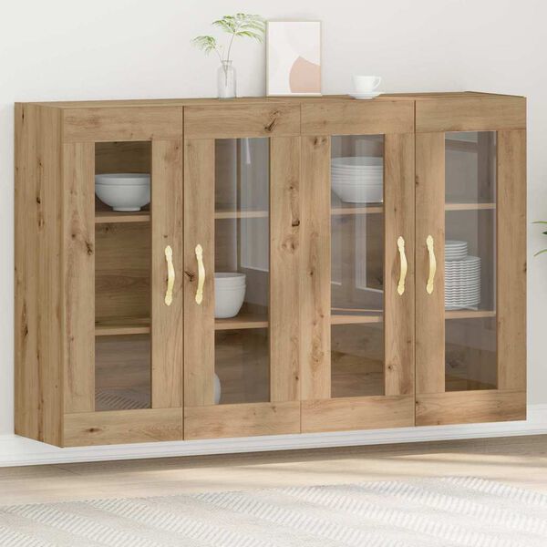 vidaXL Wall Cabinets 2 pcs Artisan Oak 27.36 x 13.39 x 35.43 in