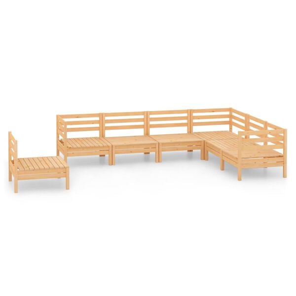 vidaXL Garden Lounge Set Natural Pine Solid pine wood 7 Piece Modular