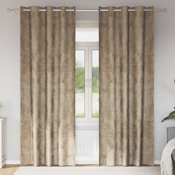 vidaXL Velvet Curtains 2 pcs Champagne 96.46 x 55.12 in Velvet
